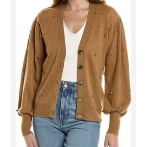 Scott & Scott London Edit Pom Pom Knit Cardigan - Balloon Sleeves